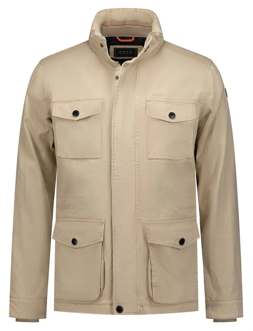 NZA zomerjas beige borstzakken effen katoen