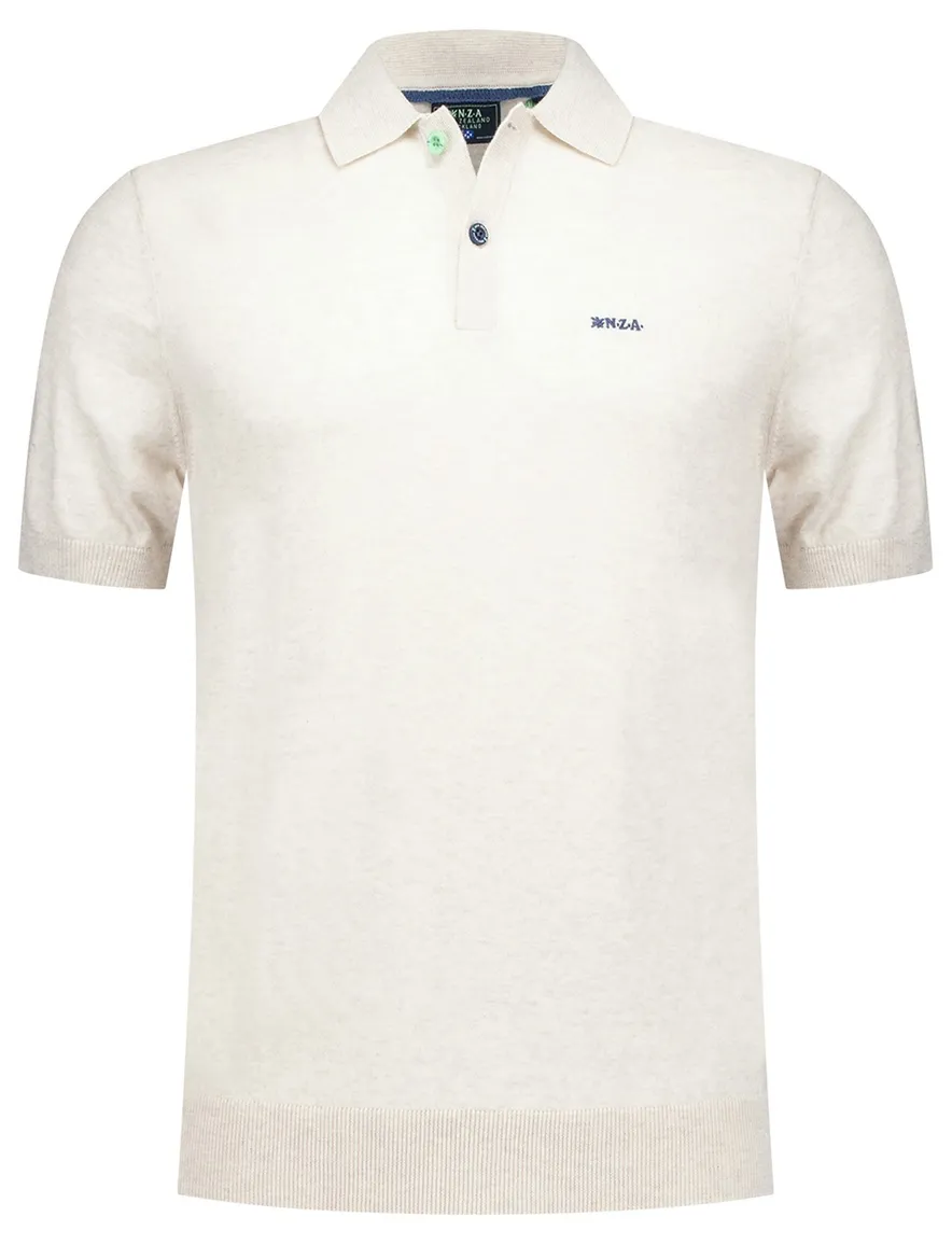 New Zealand poloshirt met band Sergio beige normale fit