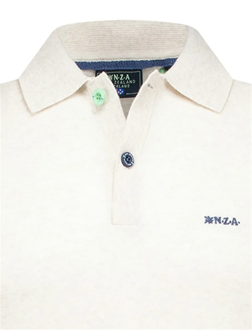 New Zealand poloshirt met band Sergio beige normale fit
