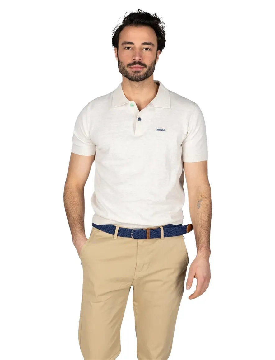 NZA poloshirt met band Sergio beige