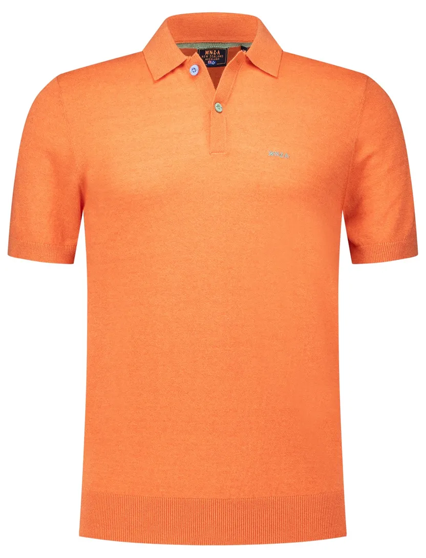 New Zealand poloshirt met band Sergio oranje normale fit
