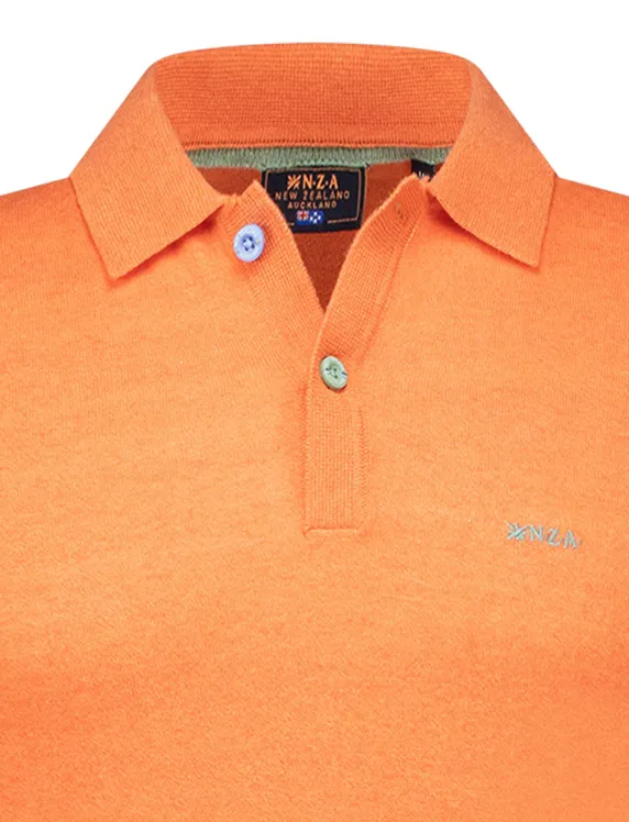 New Zealand poloshirt met band Sergio oranje normale fit