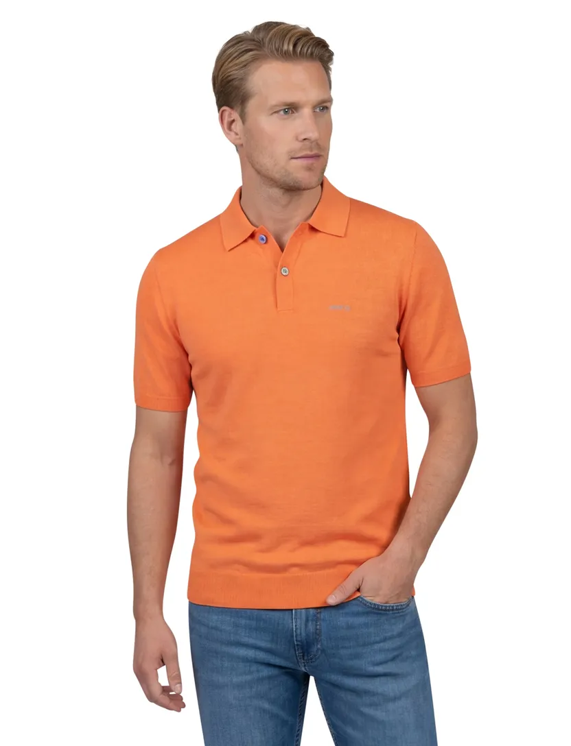New Zealand poloshirt met band Sergio oranje normale fit