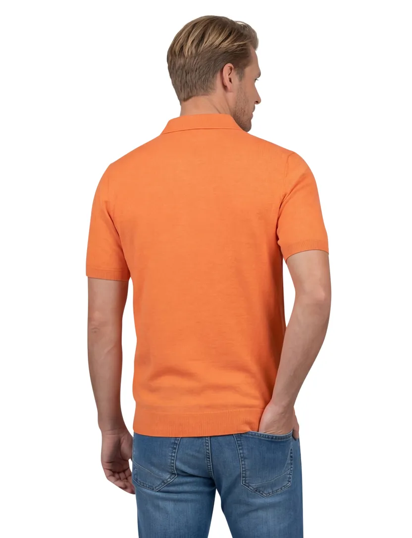 New Zealand poloshirt met band Sergio oranje normale fit