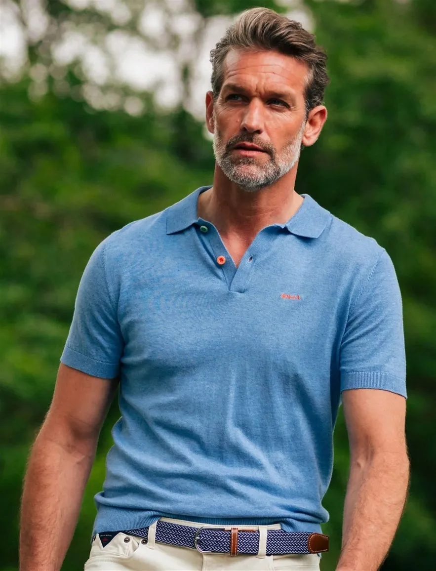 NZA polo met band Sergio middenblauw