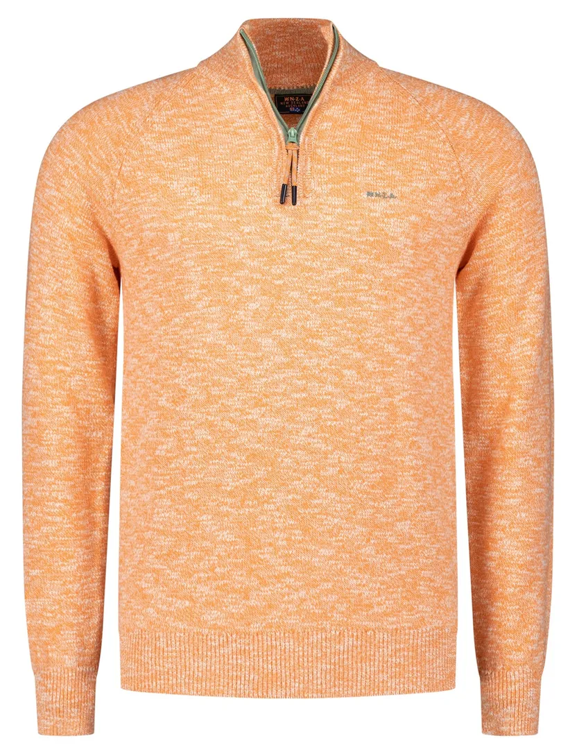 trui New Zealand half zip Baylor oranje katoen