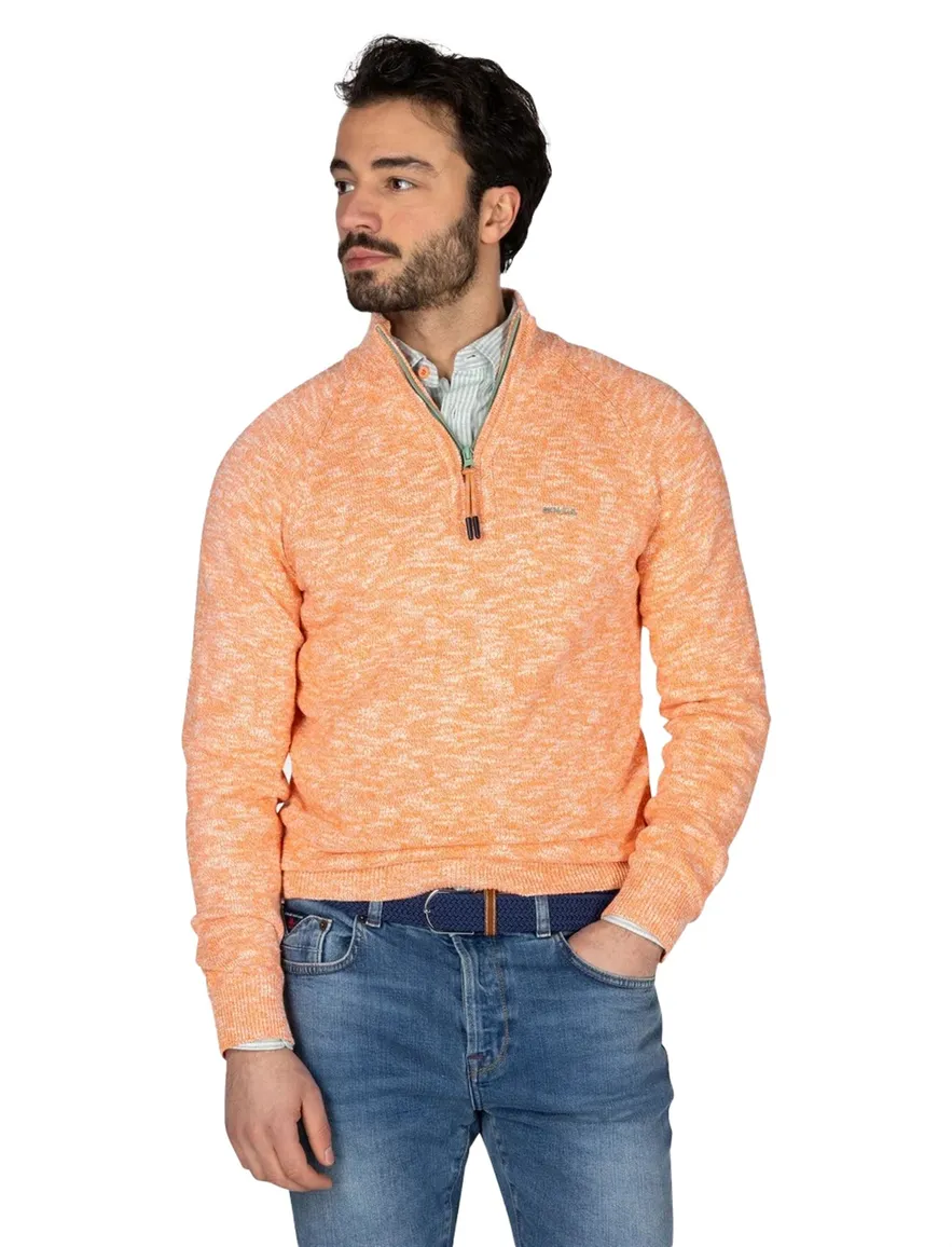 New Zealand half zip trui Baylor oranje