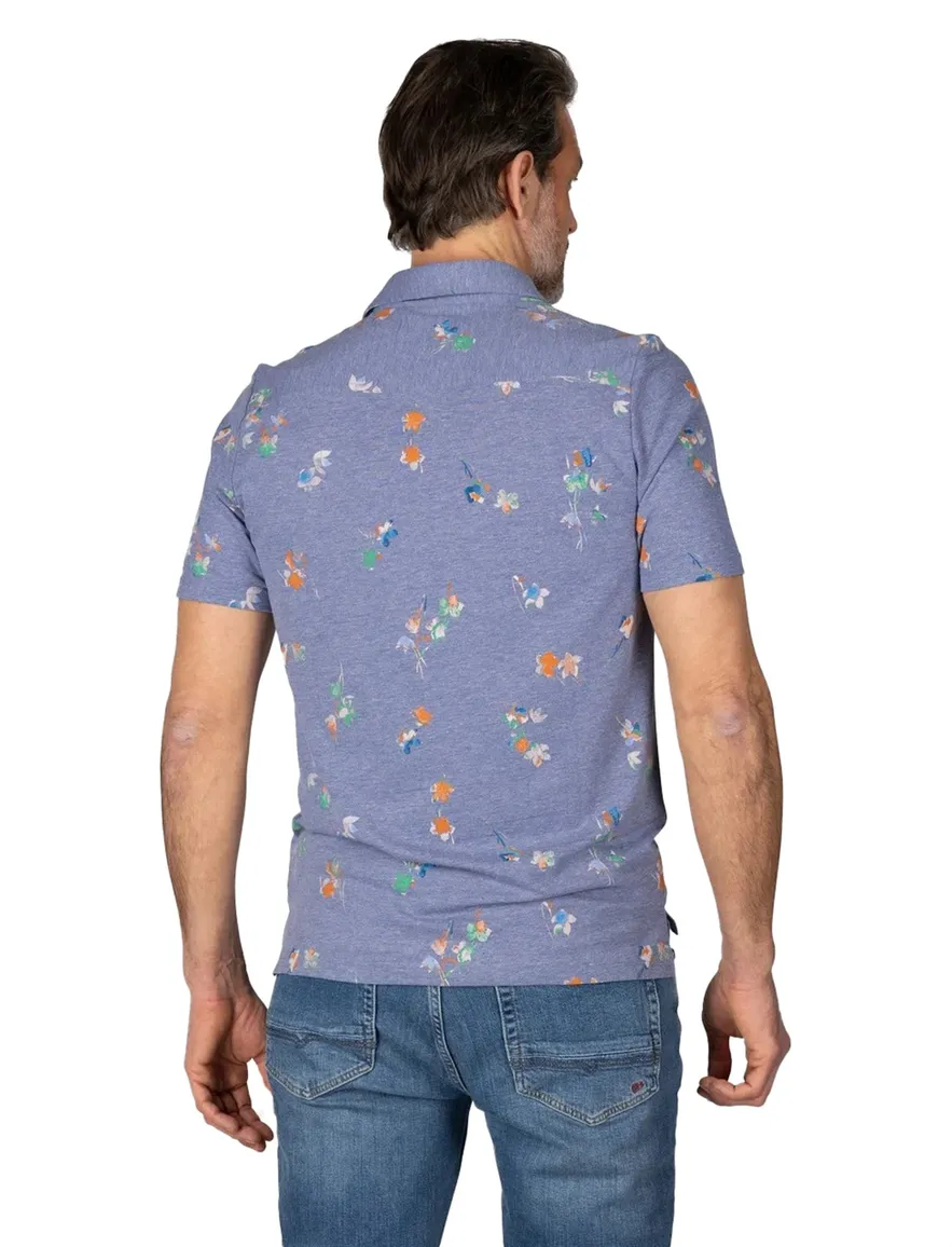 NZA polo blauw gemeleerd Russel