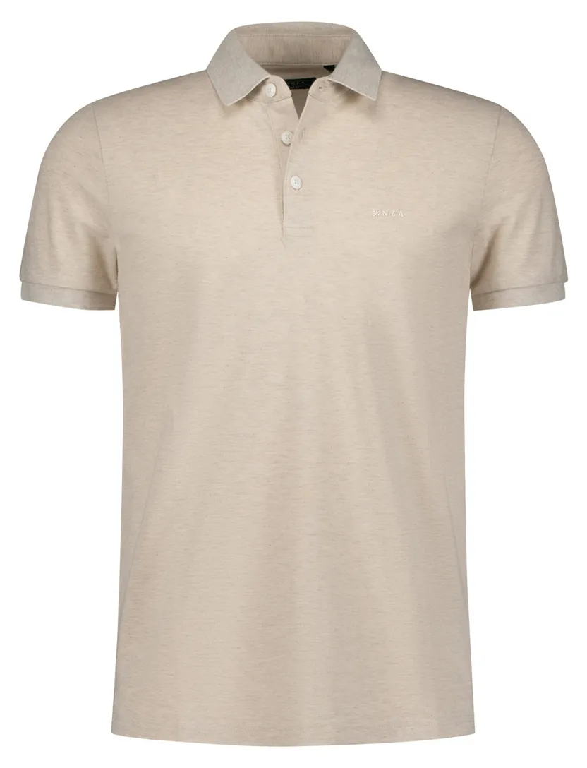 New Zealand poloshirt normale fit Colin beige gemeleerd