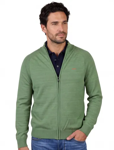 New Zealand Gemeleerd NZA Oakley sweatvest groen katoen