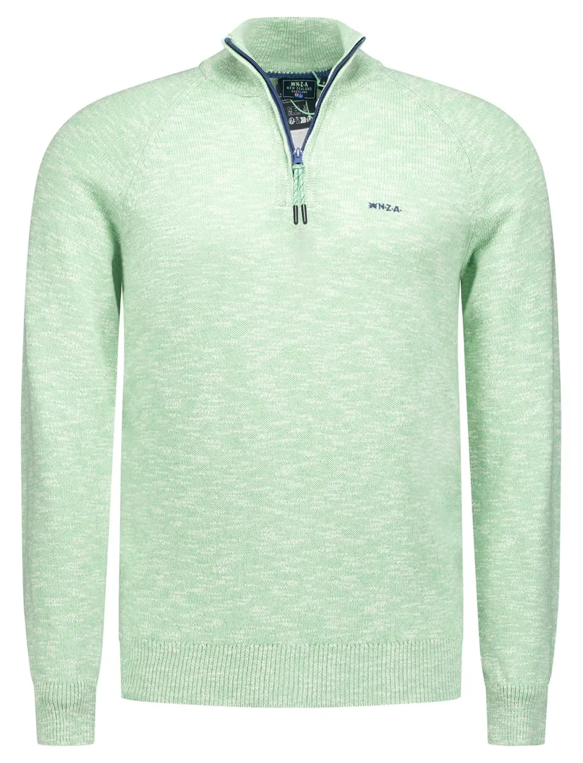 trui New Zealand Baylon half zip trui groen katoen