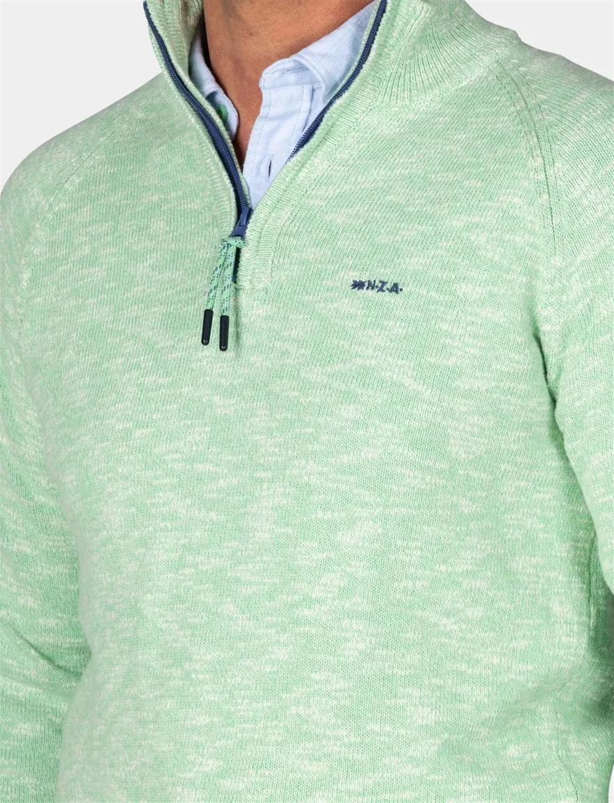 New Zealand Baylon half zip trui groen