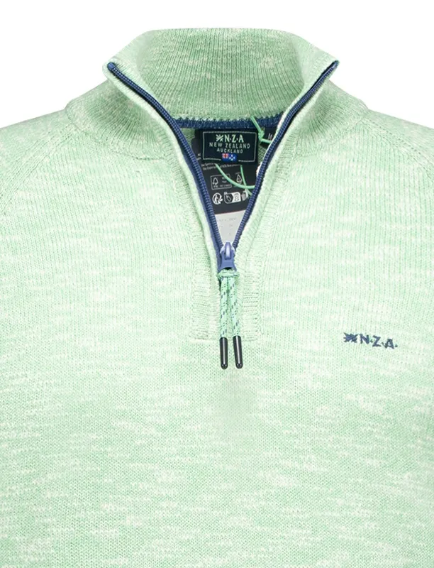 trui New Zealand Baylon half zip trui groen katoen