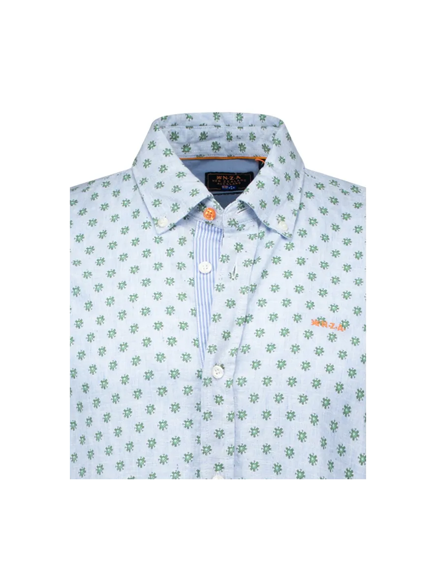NZA blauw overhemd Tate geprint