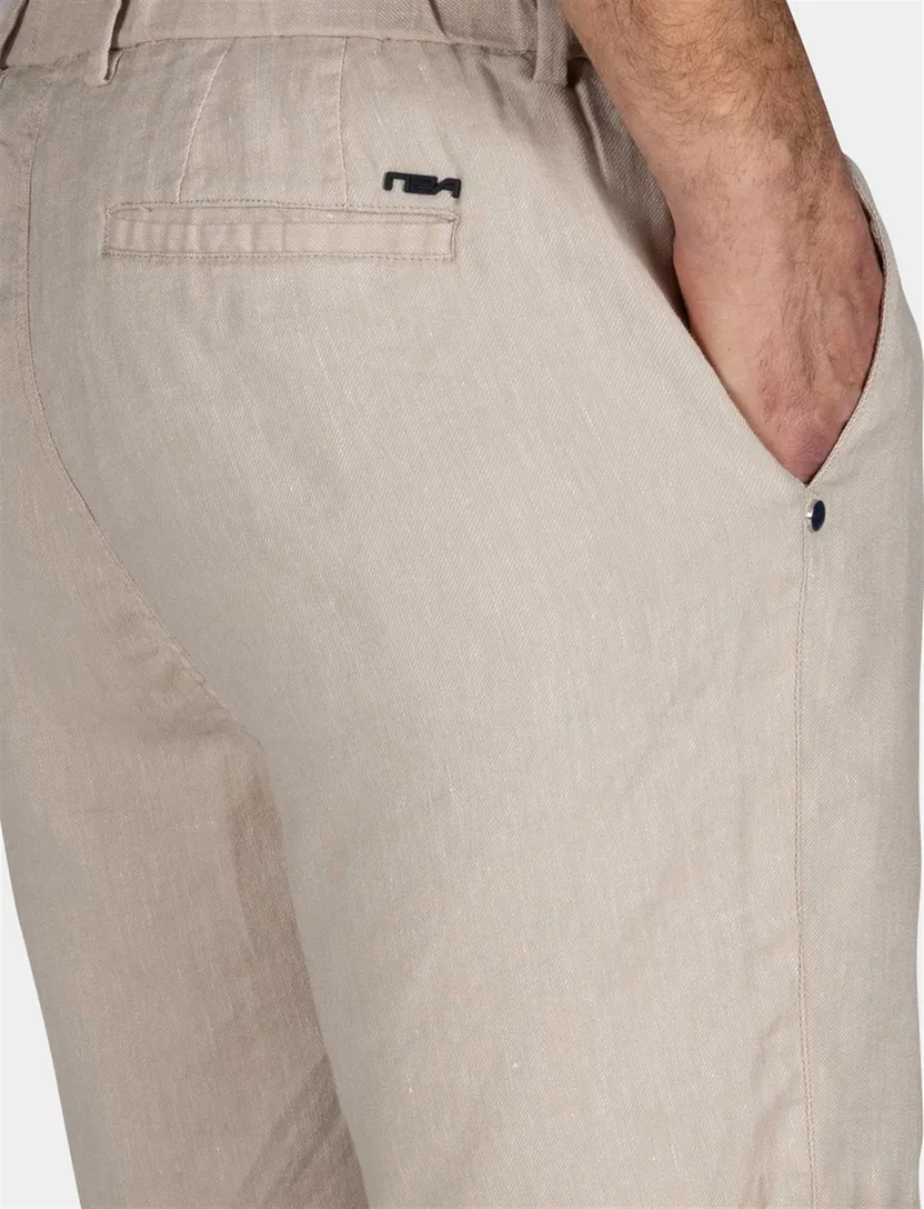 New Zealand korte broek Robson effen beige normale fit