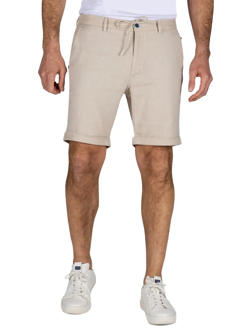 New Zealand korte broek Robson effen beige normale fit