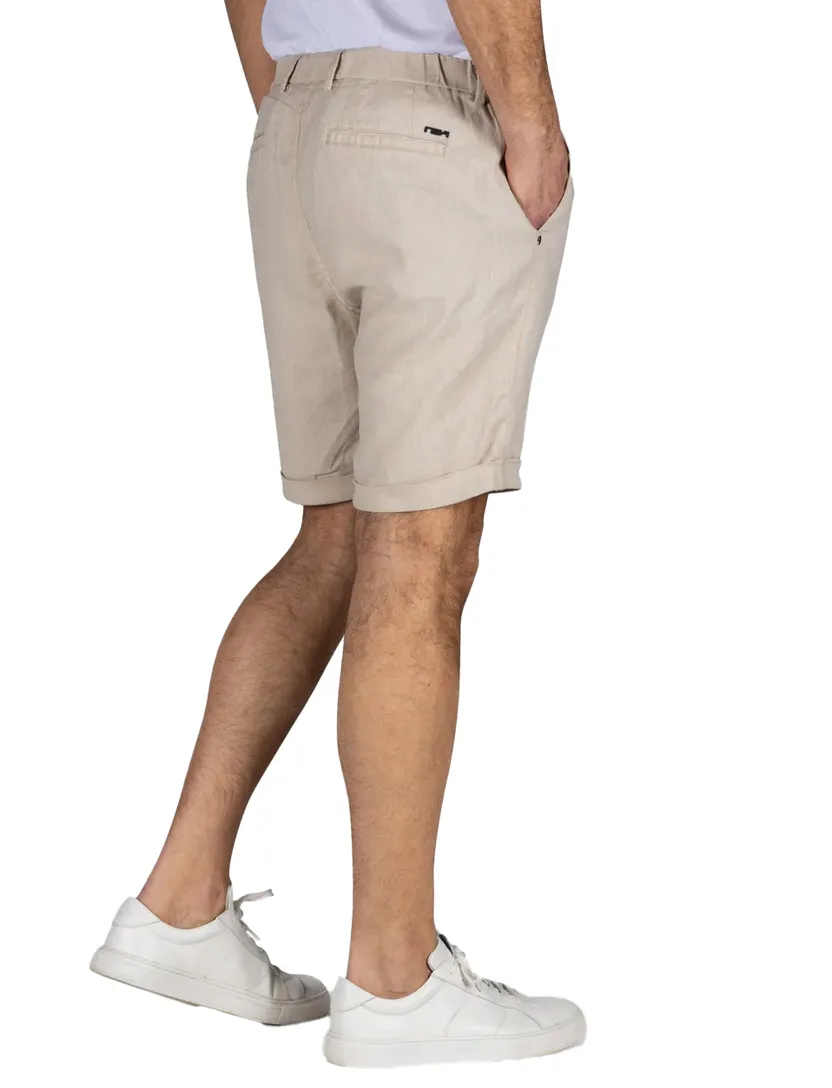 New Zealand korte broek Robson effen beige normale fit