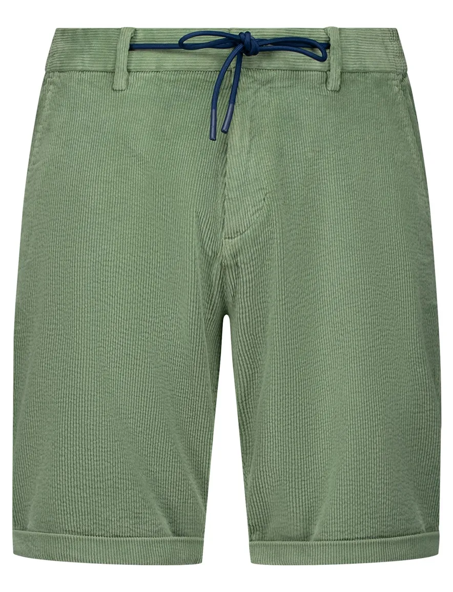 NZA korte broek rib stof effen groen normale fit katoen