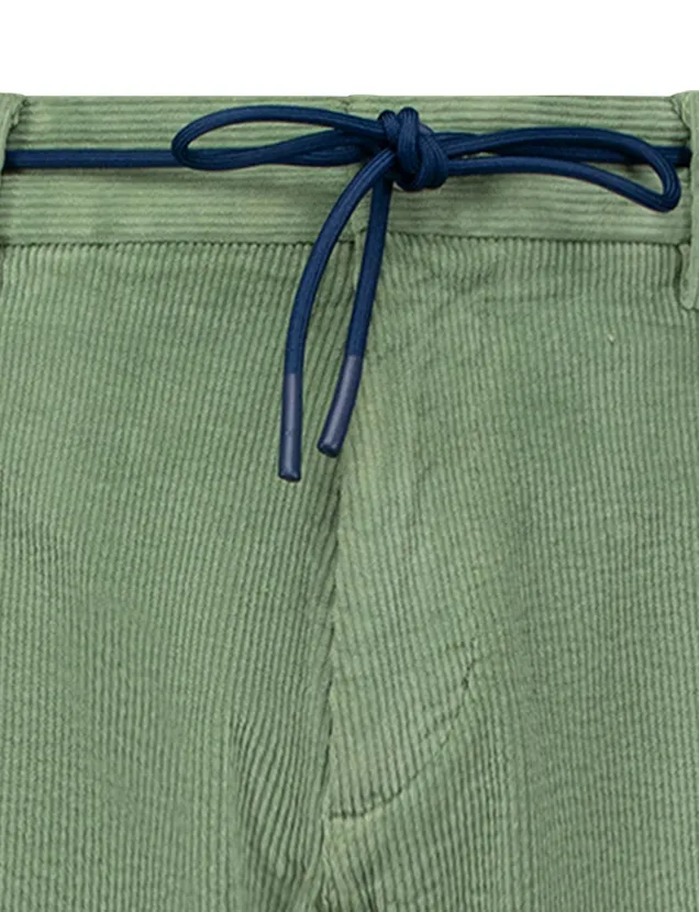 NZA korte broek rib stof effen groen normale fit katoen