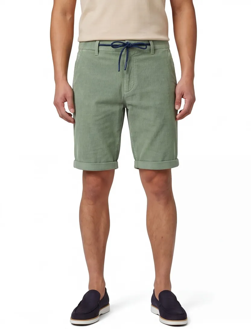 New Zealand katoenen korte broek groen normale fit ribstof