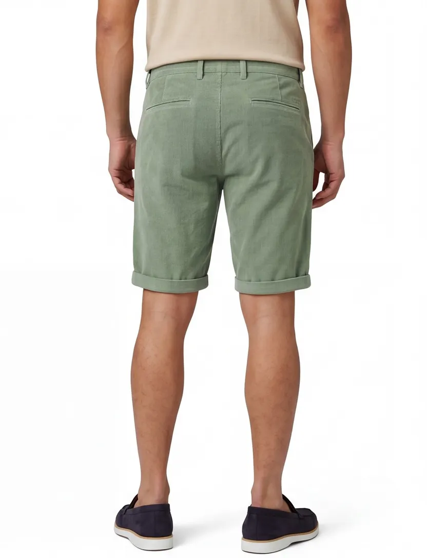 New Zealand katoenen korte broek groen normale fit ribstof