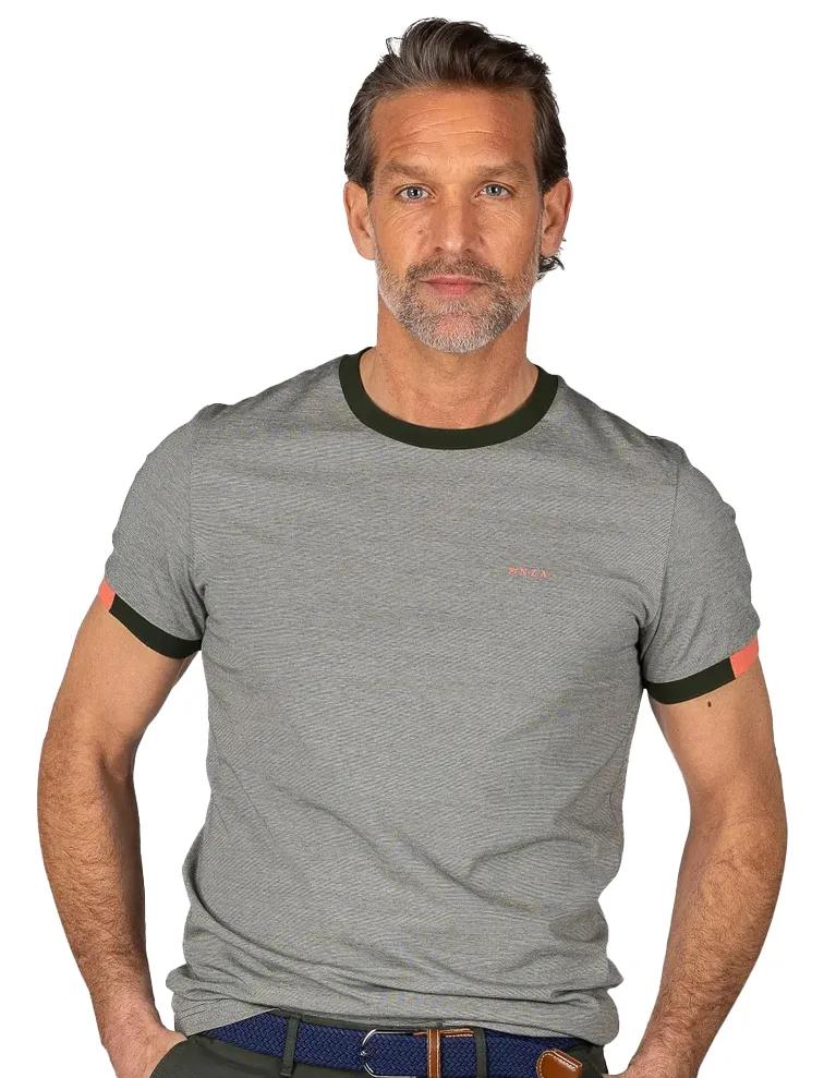New Zealand t-shirt groen gemeleerd normale fit