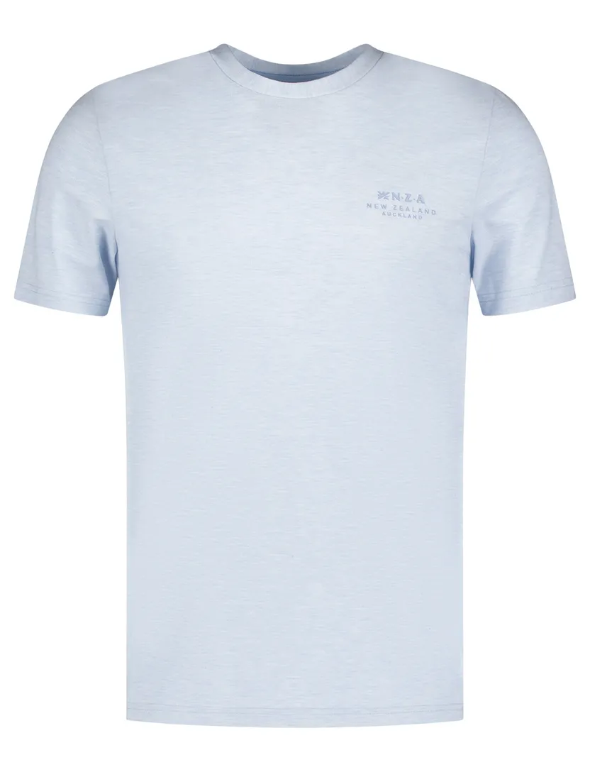 New Zealand t-shirt Jared lichtblauw gemeleerd normale fit