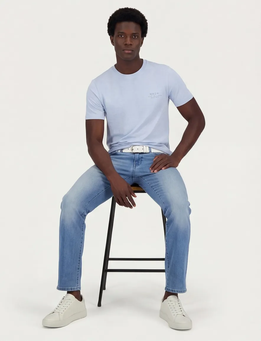 NZA t-shirt Jared blauw gemeleerd