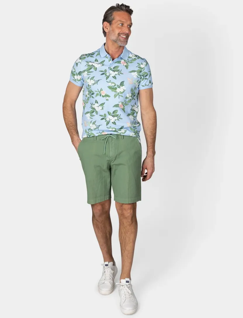 poloshirt New Zealand Ismael lichtblauw geprint