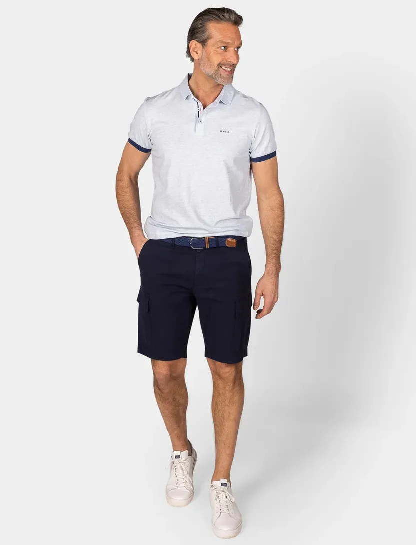 NZA poloshirt Briggs lichtblauw gemeleerd