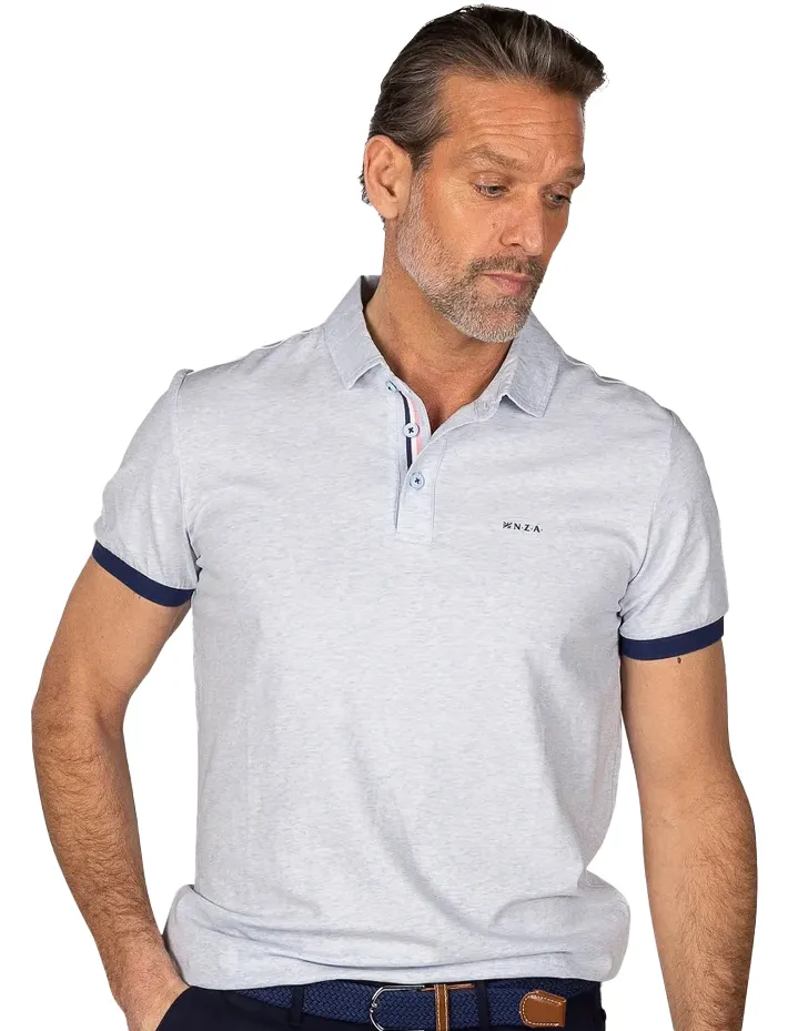NZA poloshirt Briggs lichtblauw gemeleerd