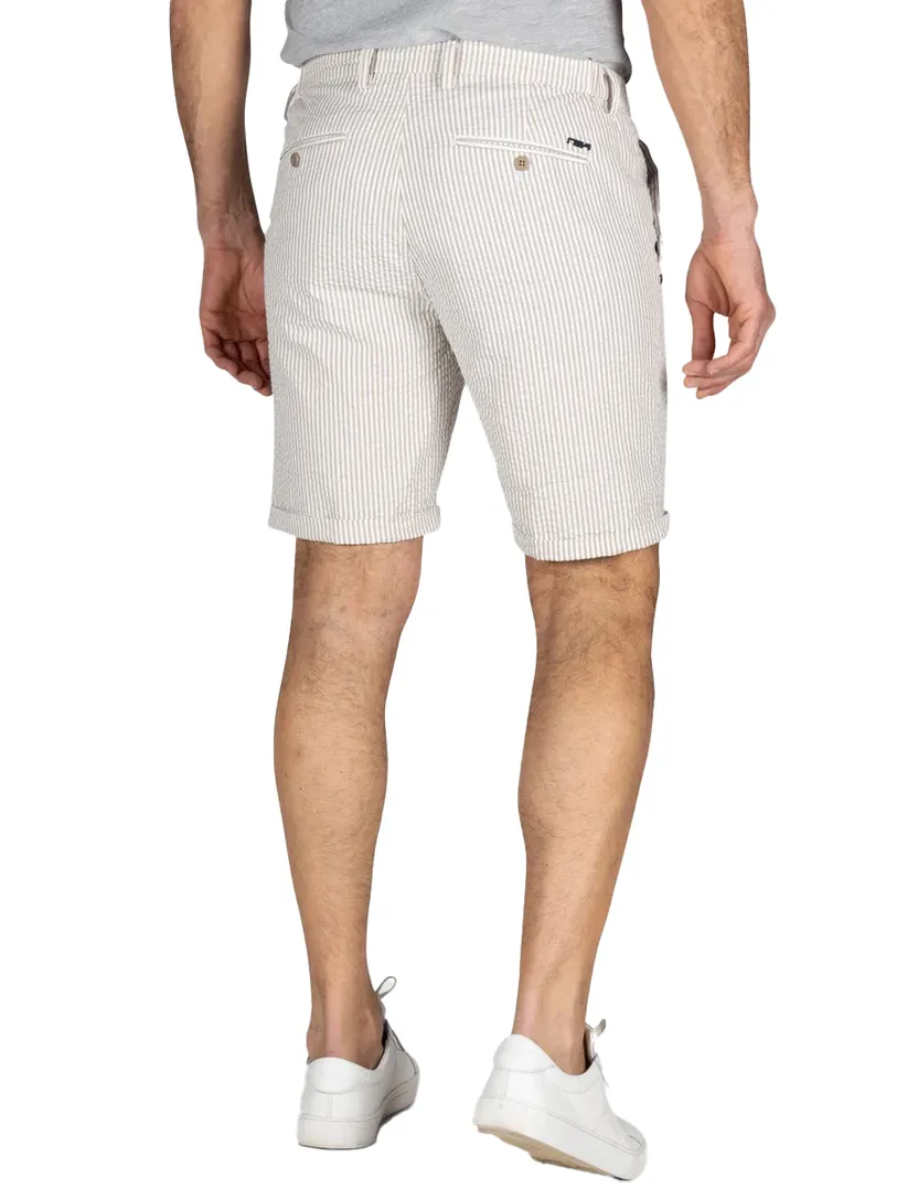 New Zealand bermuda beige gestreept Welbos normale fit