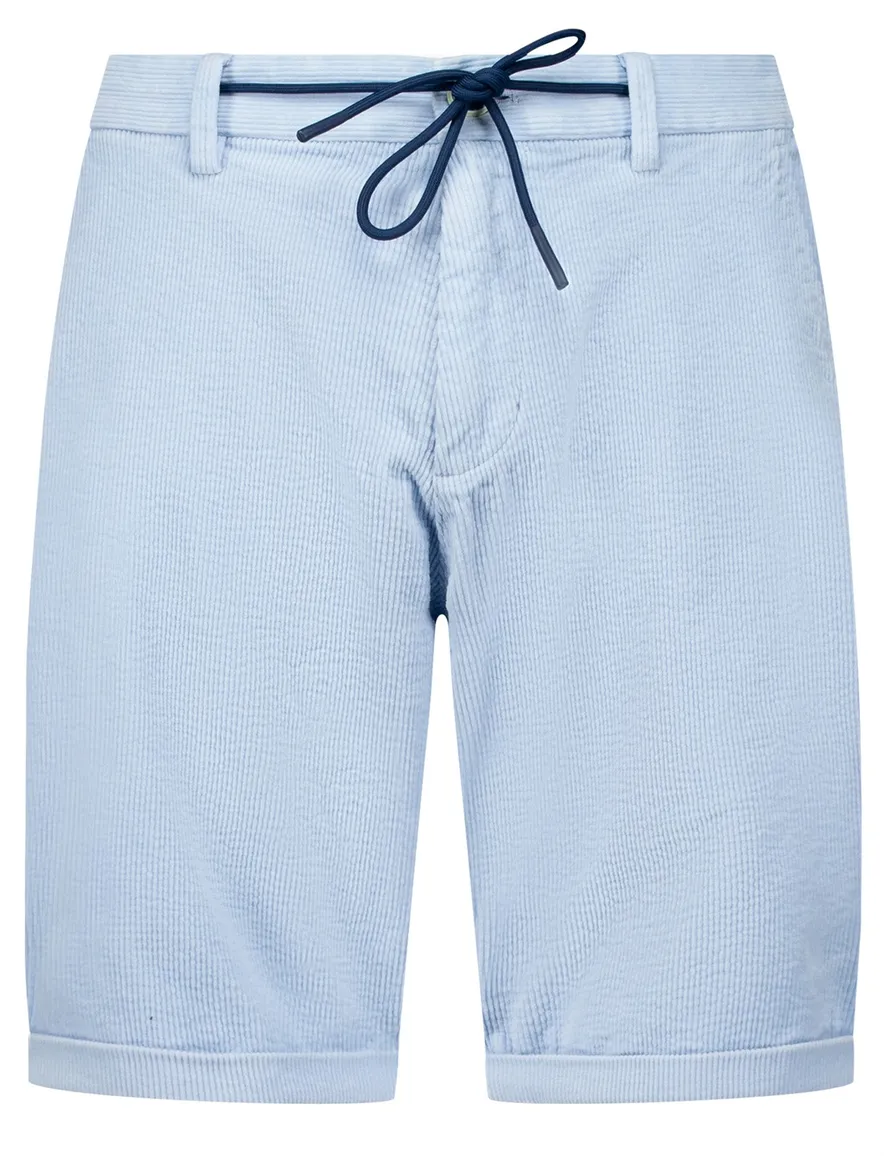 New Zealand katoenen korte broek effen lichtblauw rib