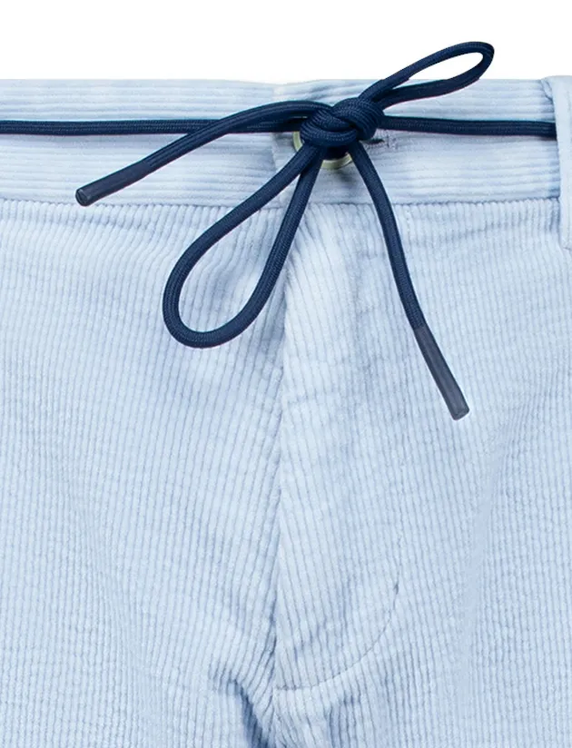 New Zealand katoenen korte broek effen lichtblauw rib