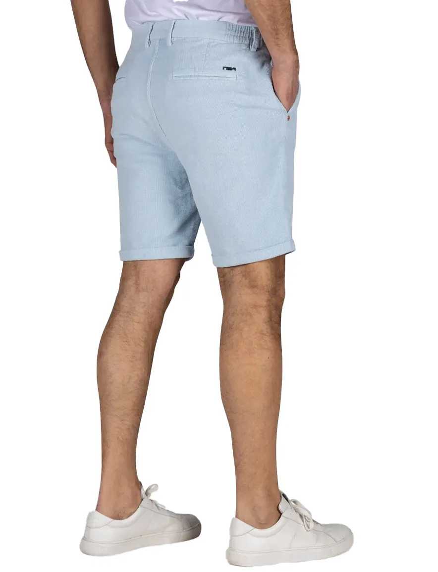 New Zealand katoenen korte broek effen lichtblauw rib