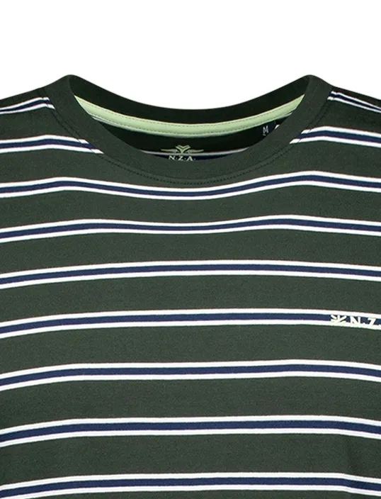 New Zealand t-shirt groen gestreept normale fit
