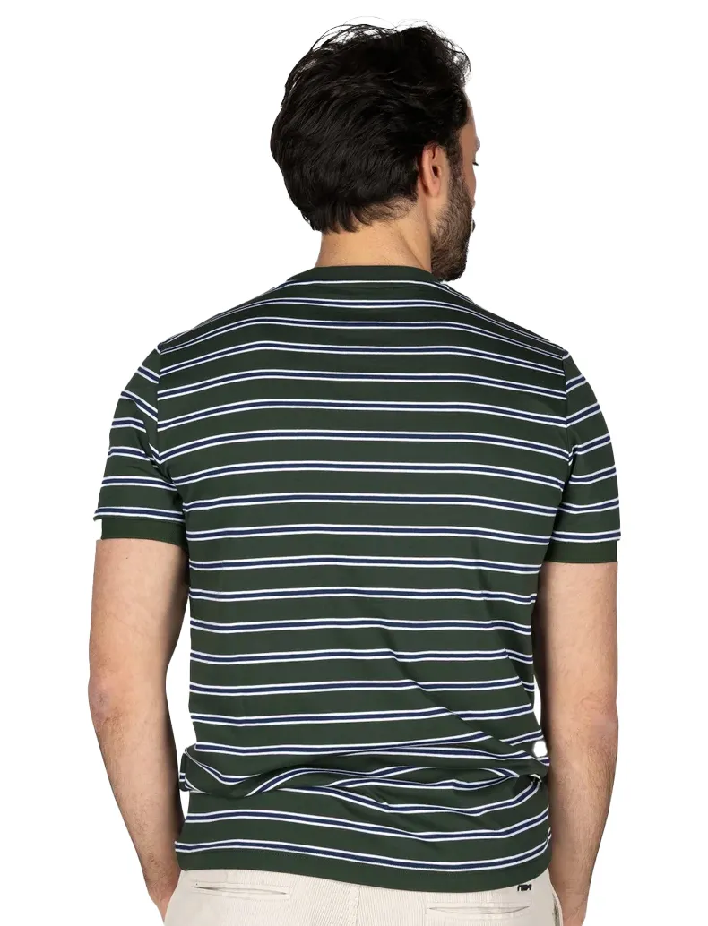 New Zealand t-shirt groen gestreept normale fit