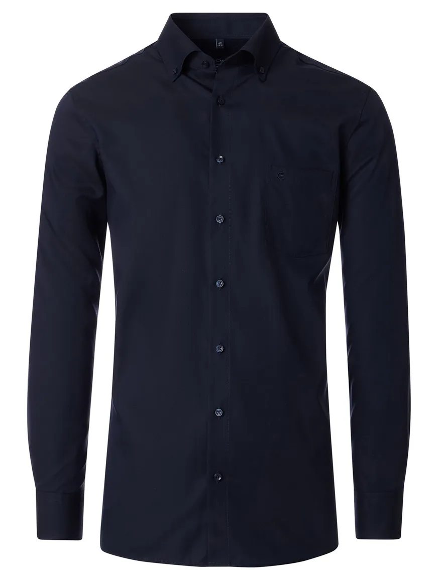 Casa Moda Comfort Fit overhemd donkerblauw katoen borstzak