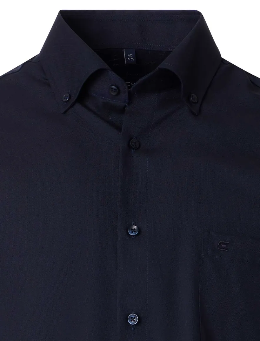 Casa Moda Comfort Fit overhemd donkerblauw katoen borstzak