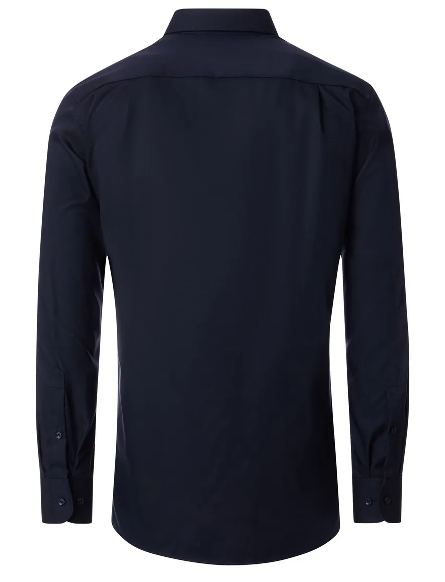 Casa Moda Comfort Fit overhemd donkerblauw katoen borstzak