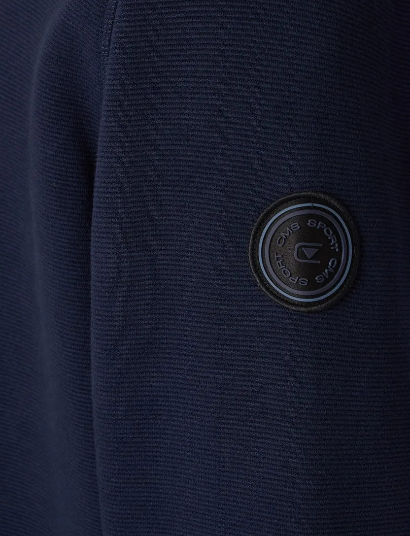 Casa Moda half zip trui donkerblauw effen katoen