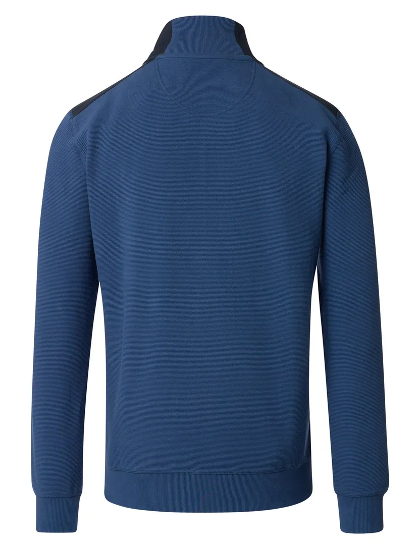 Casa Moda half zip trui blauw katoen wijde fit