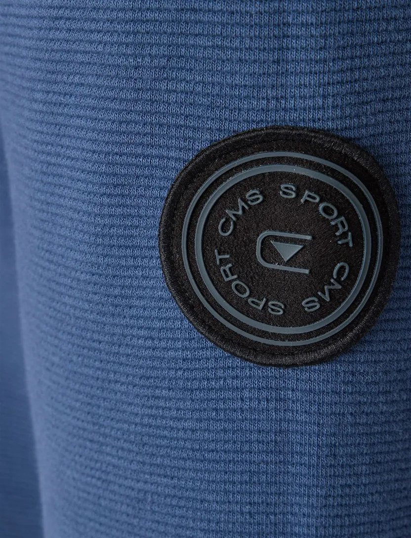 Casa Moda half zip trui blauw katoen wijde fit