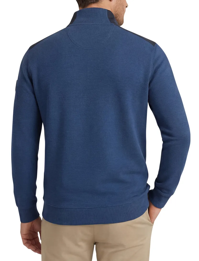 Casa Moda half zip trui blauw katoen wijde fit