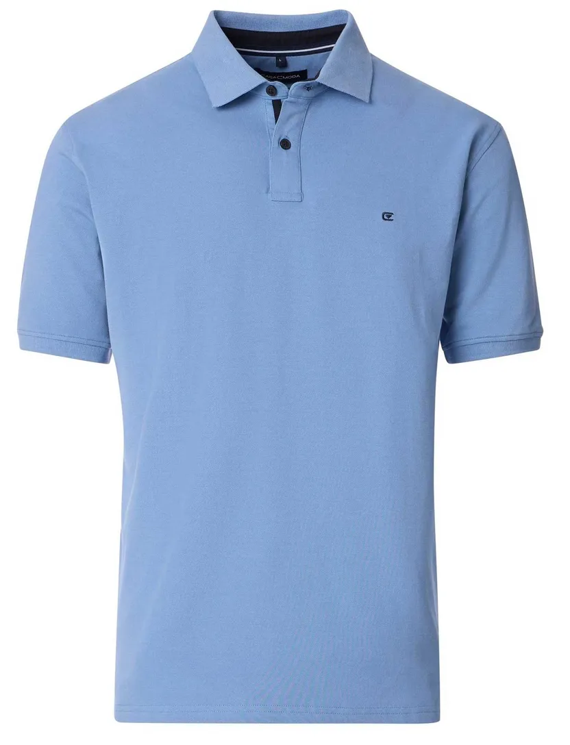 Casa Moda polo blauw katoen effen wijde fit