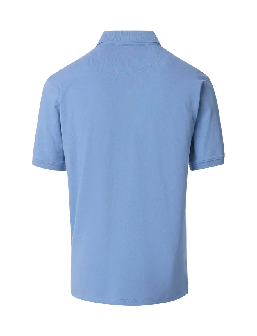 Casa Moda polo blauw katoen 3 knoops