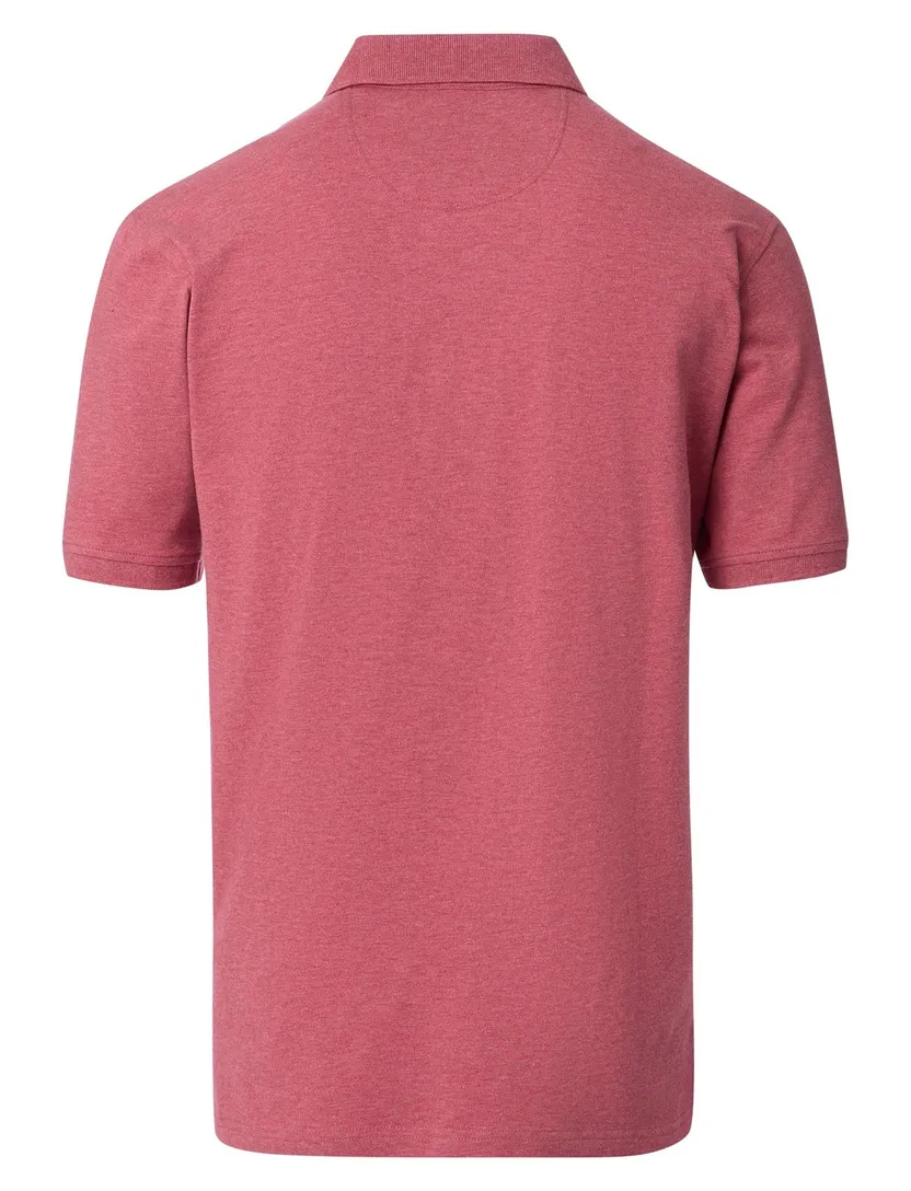 Casa Moda katoenen polo roze gemeleerd wijde fit