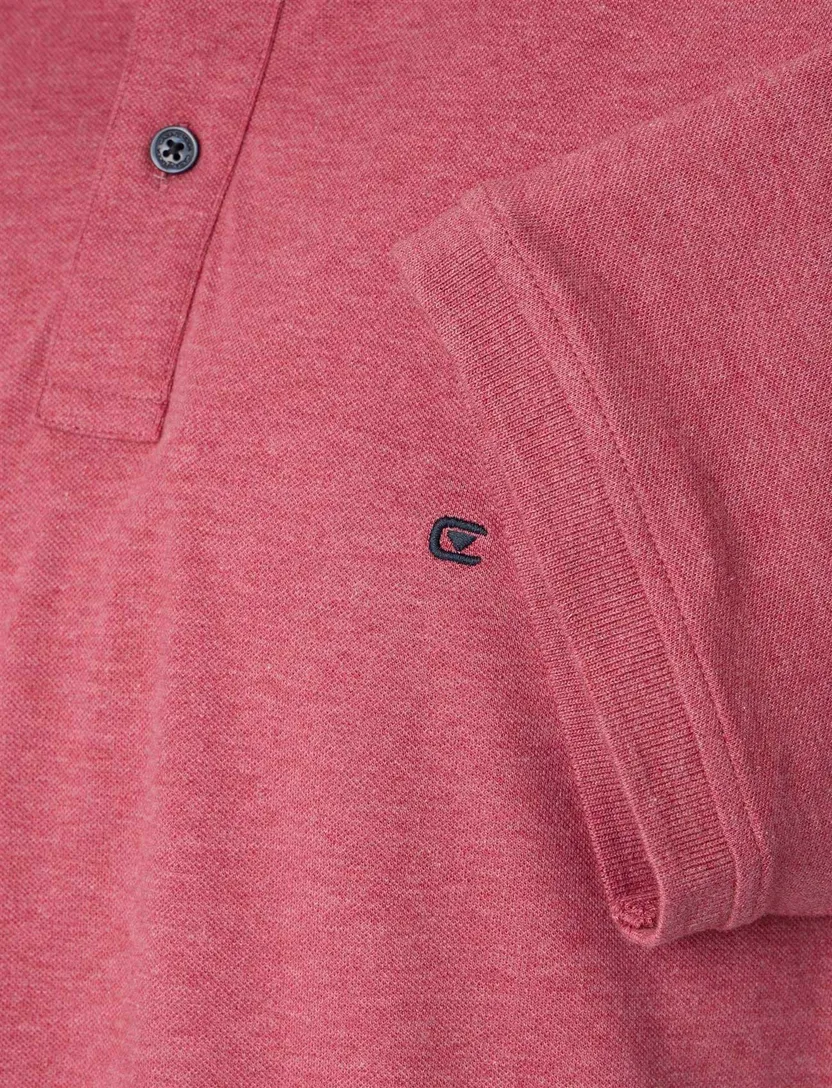 Casa Moda katoenen polo roze gemeleerd wijde fit
