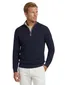 Casa Moda half zip sweater effen donkerblauw wijde fit