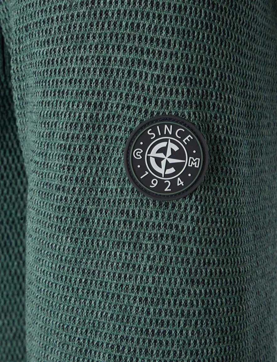 Casa Moda half zip effen trui groen katoen wijde fit